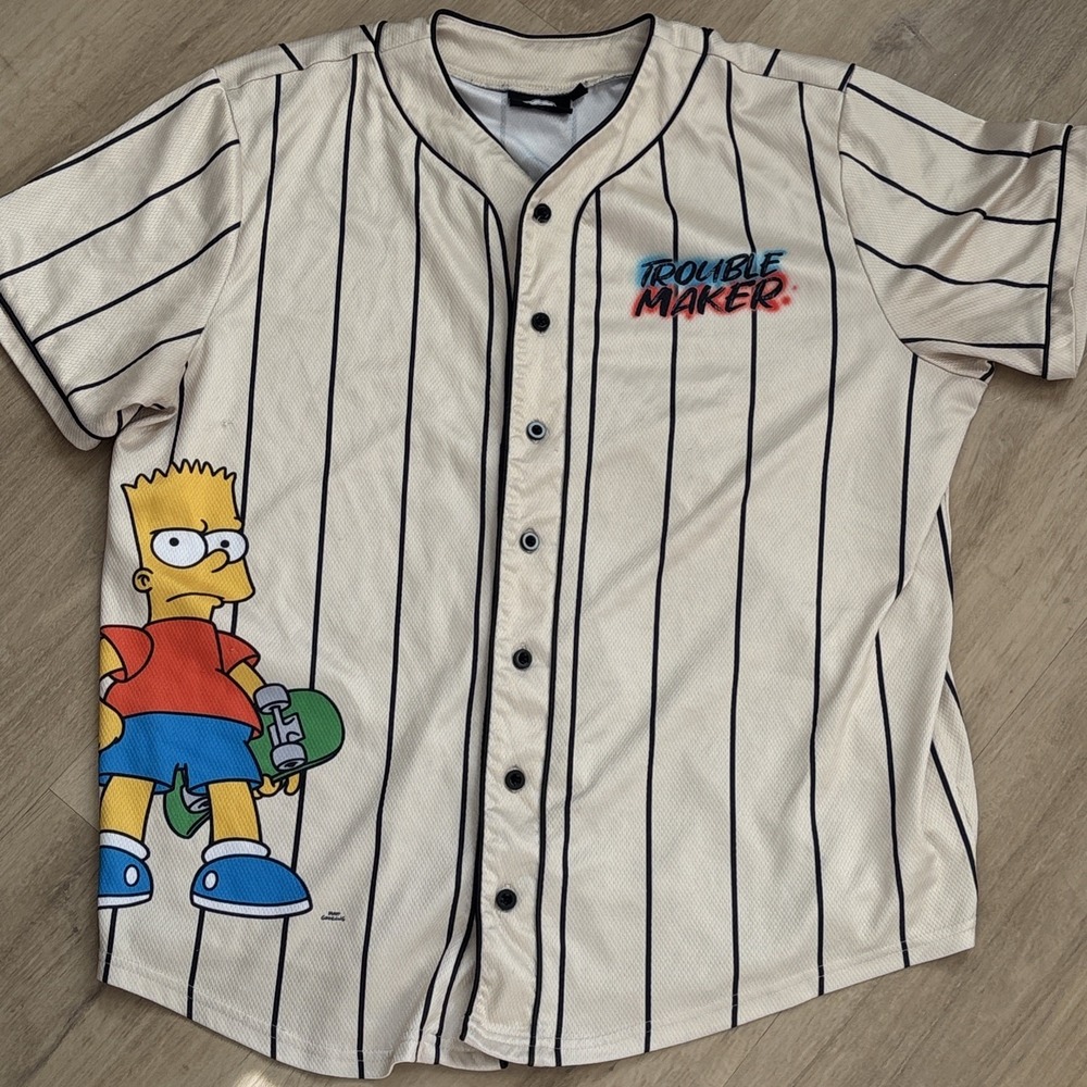 The Simpsons Y2K Trouble Maker Welcome to The Neighborhood Baseball Jersey L‎